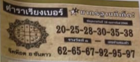 หวยตําราเรียงเบอร์